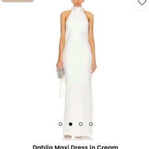 Solace London white maxi dress with neck sash